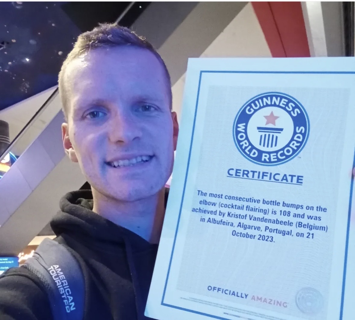 Guinness World Record · 108 bottle bumps · 2023