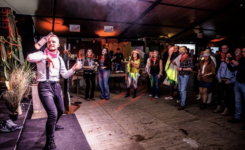 Kristof Vandenabeele aan het werk op een privé event